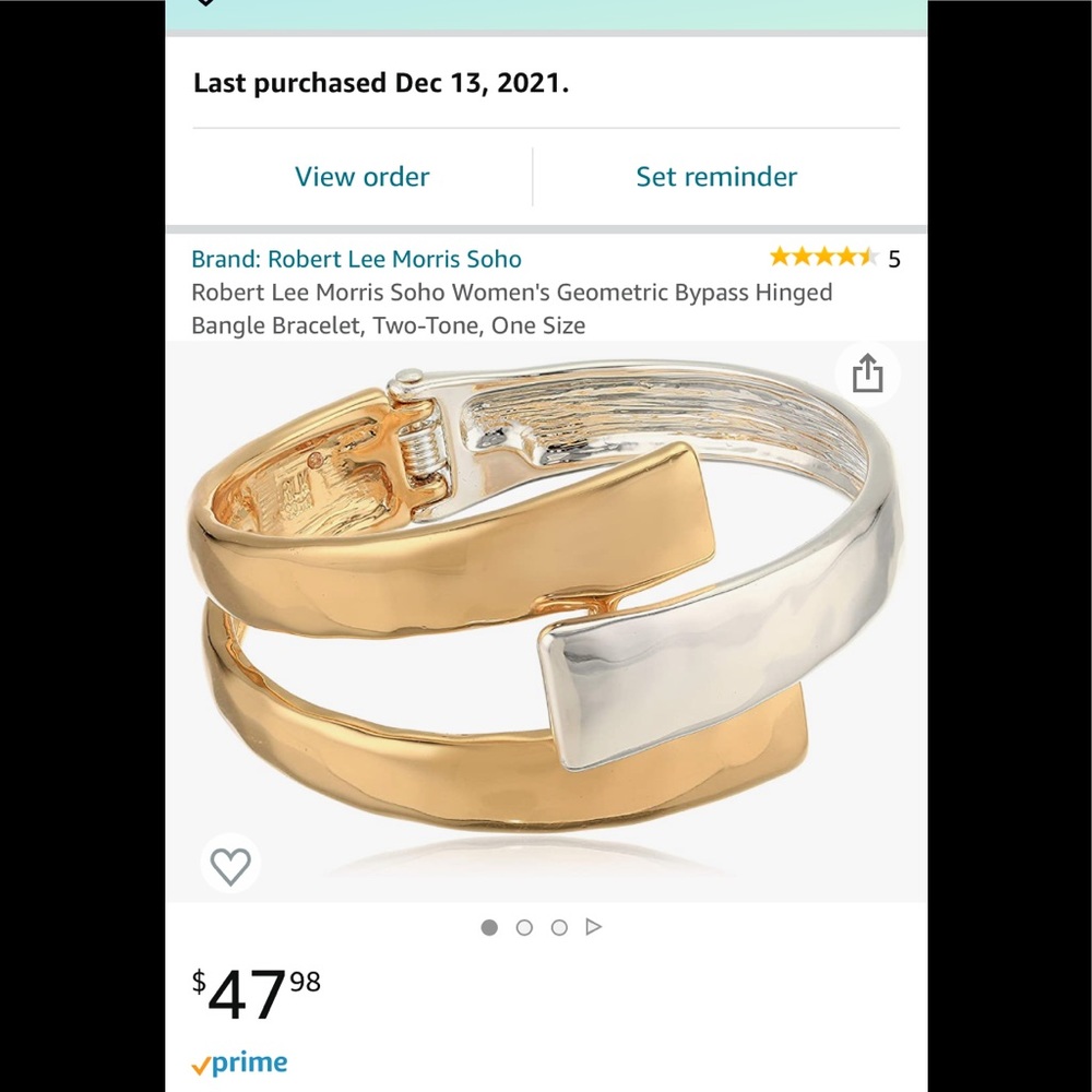 Robert Lee Morris large two-tone bangle bracelet.
